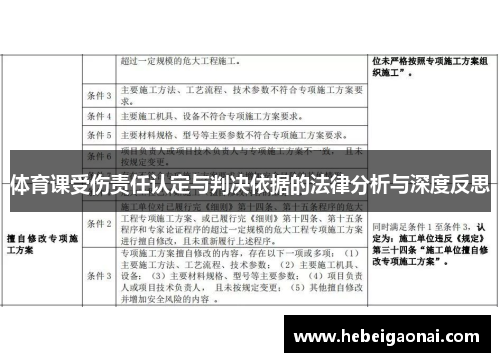 体育课受伤责任认定与判决依据的法律分析与深度反思